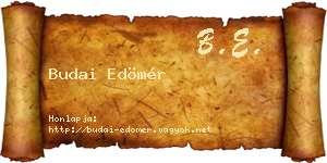 Budai Edömér névjegykártya